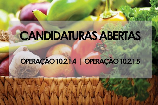 CANDIDATURAS ABERTAS DLBC/LEADER - ADICES PACTO 2020 - OPERAÇÃO 10.2.1.4 e 10.2.1.5